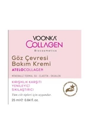 Voonka Collagen Bakım Termal Sulu Tüm Yaşlar Göz Çevresi Krem 25 ml 