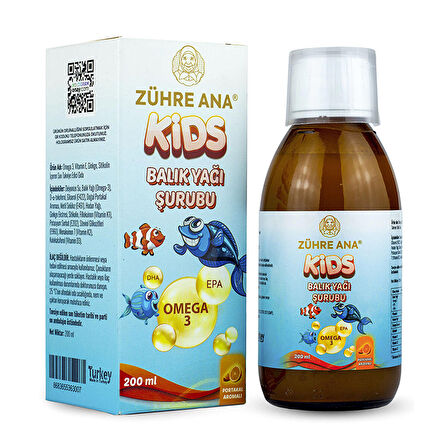 Zühre Ana Kids Balık Yağı Şurubu 200 ml