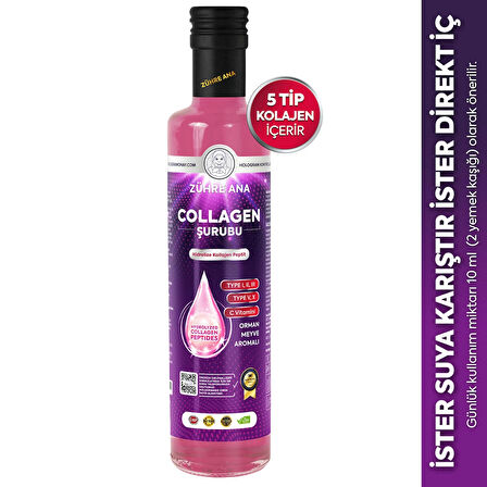 5 Tip Hidrolize Kolajen Peptit İçeren Collagen Şurubu