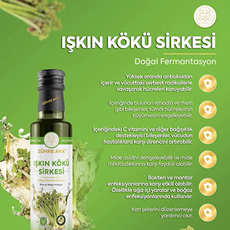 Işkın Kökü Sirkesi Doğal Fermantasyon Rheum Ribes Vinegar 500 Ml