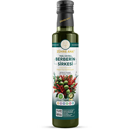 Yeşil Cevizli Berberin Sirkesi Doğal Fermantasyon Berberis Vinegar with Green Walnut 500 Ml