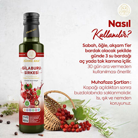Gilaburu Sirkesi Doğal Fermantasyon Guelder Rose Vinegar 500 Ml