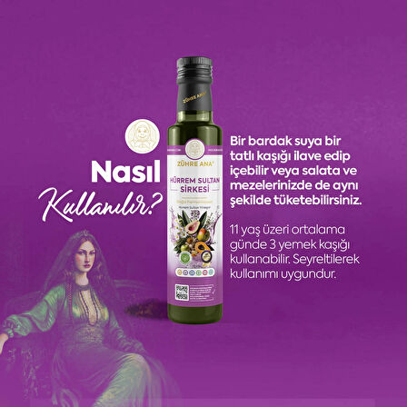 Hürrem Sultan Sirkesi Doğal Fermantasyon Hurrem Sultan Vinegar 500 Ml