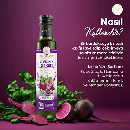 Livemix Sirkesi Doğal Fermantasyon Livemix Vinegar 500 Ml