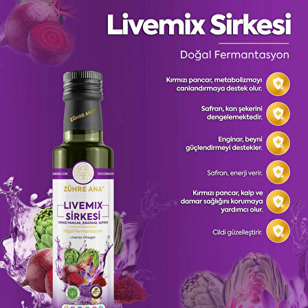 Livemix Sirkesi Doğal Fermantasyon Livemix Vinegar 500 Ml