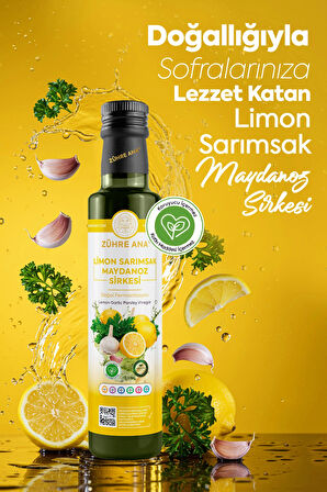 Limon Sarımsak Maydanoz Sirkesi Doğal Fermantasyon Lemon Garlic Parsley Vinegar 500 Ml
