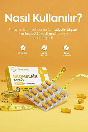 Bromelain İçeren Kapsül 30 Kapsül