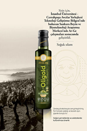 Oligold Soğuk Sıkım 1500 Ultra Yüksek Polifenollü Naturel Sızma Zeytinyağı 250 Ml