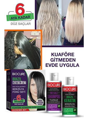 Brezilya Fönü Keratini 2'li Mucizevi Bakım Seti Keratin - Şampuan Botox Etkili / Evde Kullanım Seti