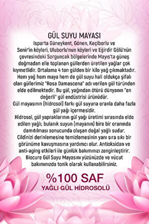 Biocure Gül Suyu Mayası Gül Hidrosolü - Aydınlatıcı Ve Gözenek Sıkılaştırıcı Tonik 150 Ml