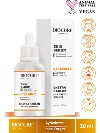 Biocure C Vitamini & Hyaluronik Asit Extra Parlak Aydınlatıcı Ve Leke Karşıtı Yüz Serumu 30 Ml