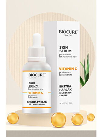 Biocure C Vitamini & Hyaluronik Asit Extra Parlak Aydınlatıcı Ve Leke Karşıtı Yüz Serumu 30 Ml