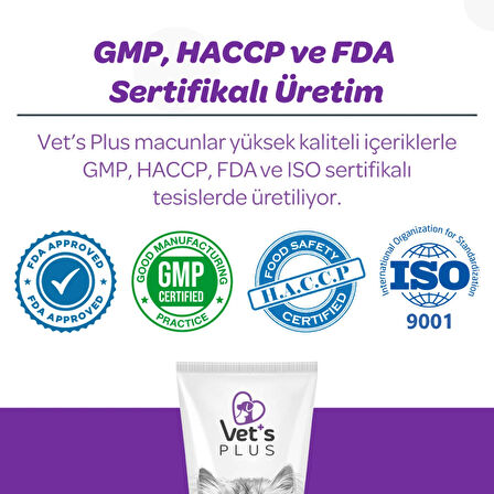 Vet's Plus Sterilised 100 gr Kısır Kediler için Tüy Yumağı Önleyici Malt Macun