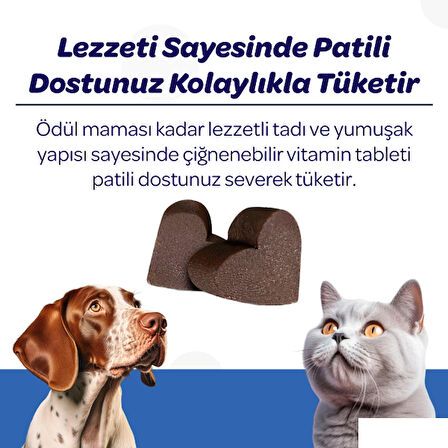 Vet's Plus Hip&Joint 60'lı Kedi ve Köpekler için Eklem Destekleyici Çiğnenebilir Tablet