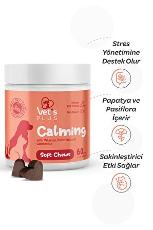 Vet's Plus Calming Kedi ve Köpekler için Sakinleştirici 60'lı Çiğnenebilir Tablet