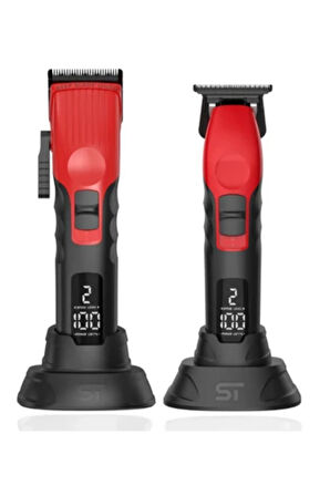 Supreme Trimmer Kırmızı 2Spee Trimmer & Clipper Tıraş Makinesi – LCD Göstergeli, Ultra Sessiz
