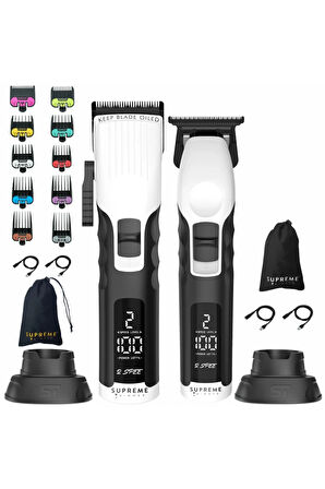 Supreme Trimmer Beyaz 2Spee Trimmer & Clipper Tıraş Makinesi – LCD Göstergeli, Ultra Sessiz