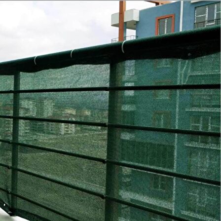 %75'lik Yeşil Gölgelik File 4*15 METRE - Branda - Çit Filesi - Şeritli Halkalı