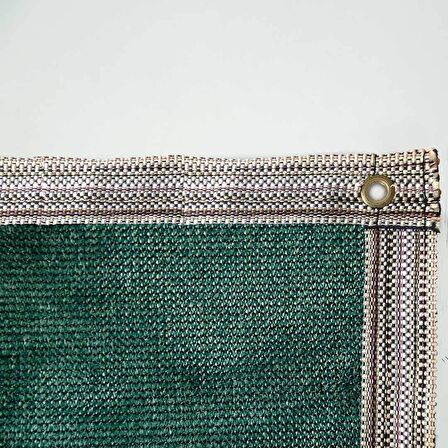 %95'lik Yeşil Gölgelik File - 4*14 METRE - Branda - Çit Filesi - Şeritli Halkalı