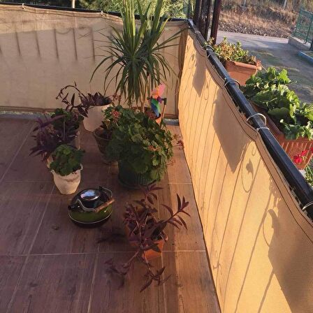 %95'lik Krem Gölgelik File - 5*50 METRE - Branda - Çit Filesi - Şeritli Halkalı