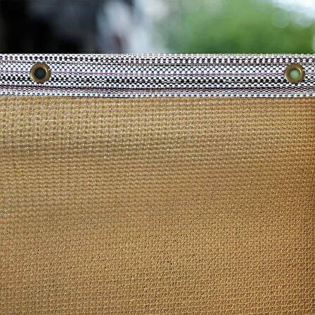 %95'lik Krem Gölgelik File - 6*50 METRE - Branda - Çit Filesi - Şeritli Halkalı