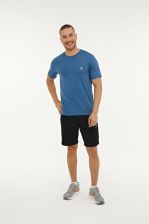 M-CT110 BSC C NK T-SH 3FX HAVACI MAVI Erkek Kısa Kol T-Shirt