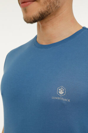 M-CT110 BSC C NK T-SH 3FX HAVACI MAVI Erkek Kısa Kol T-Shirt
