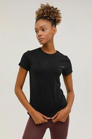Lumberjack Basic Modal C Neck Siyah Kadın Kısa Kol T-Shirt W-CT131 101339647