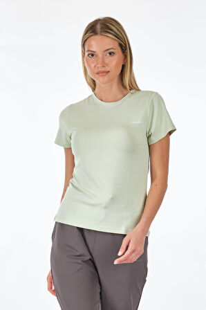 Lumberjack Bisiklet Yaka Basic Pastel Yeşil Kadın T-Shirt 2SWCT1313F