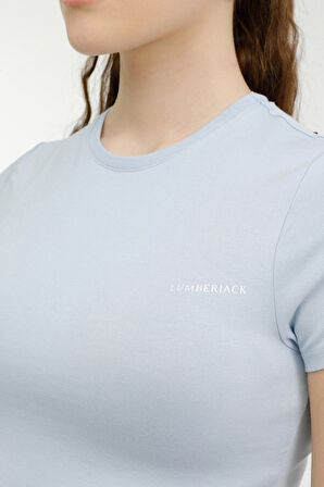W-CT131 BASIC MODAL C NEC Açık Mavi Kadın Kısa Kol T-Shirt