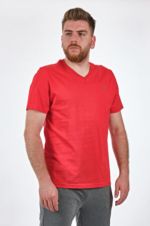 Lumberjack V Yaka Regular Fit Kırmızı Erkek T-Shirt 2SCT1063FX