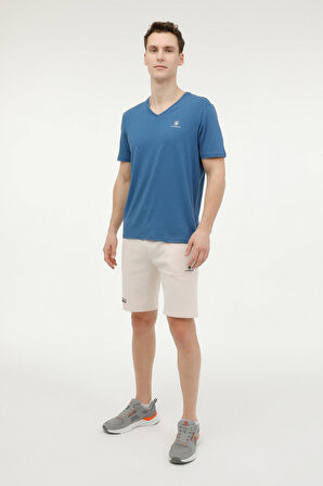 M-CT111 BSC V NK T-SH 3FX HAVACI MAVI Erkek Kısa Kol T-Shirt