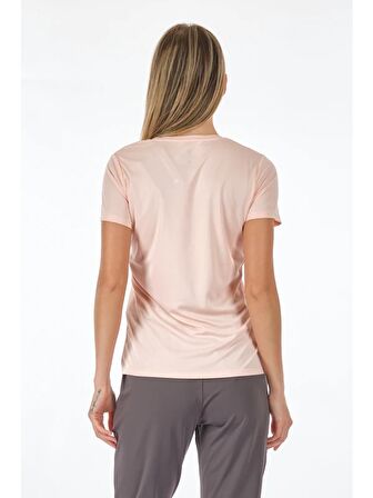 Lumberjack V Yaka Regular Fit Pastel-Pembe Kadın T-Shirt 2SCT1323FX