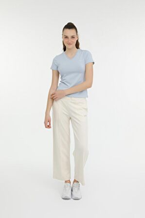 W-CT132 BASIC MODAL V NEC Açık Mavi Kadın Kısa Kol T-Shirt