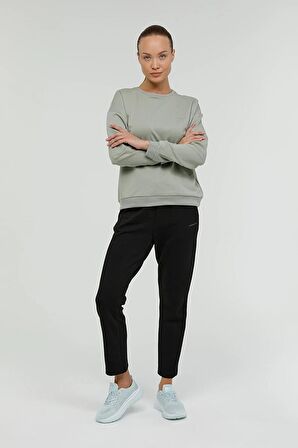 W-sn79 Basıc C Neck Sweat Siyah Kadın Sweatshirt