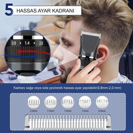 C5-1 Profesyonel Seramik bıçaklı Şarjlı Saç Tıraş Makinesi