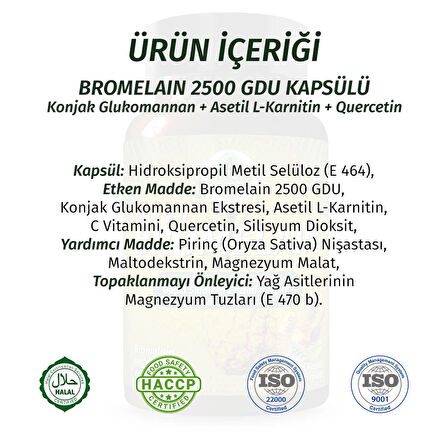 Bromelain Kapsül ( Bromelian Capsule) 60 Adet