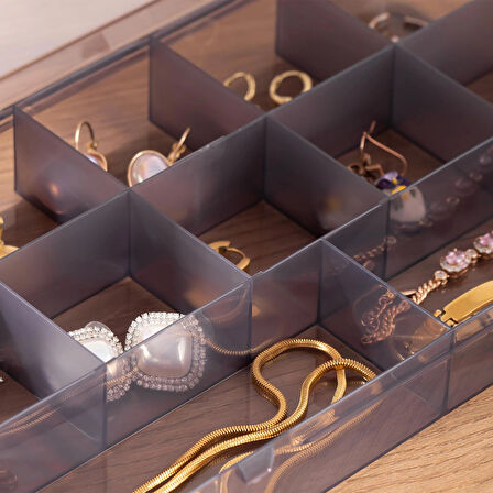 Porsima Org-600 Çok Amaçlı Bölmeli Kutu Organizer Takı Kutusu Antrasit