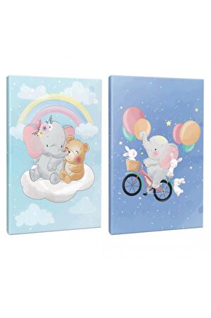 Sevimli Filler 2Li 64 Sayfa Çizgili Defter Seti