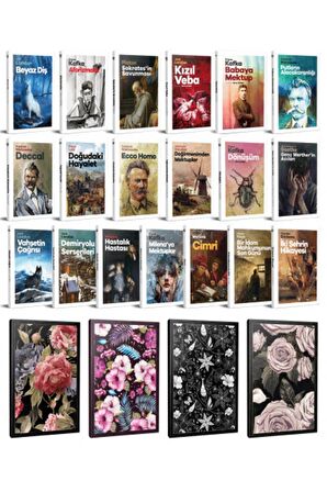 19 Dünya Klasiği Ve Çiçekli Çizgili Defter
Seti -1