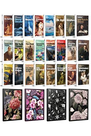24 Dünya Klasiği Ve Çiçekli Çizgili Defter
Seti -1