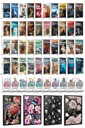 40 Dünya Klasiği Ve Çiçekli Çizgili Defter
Seti -1