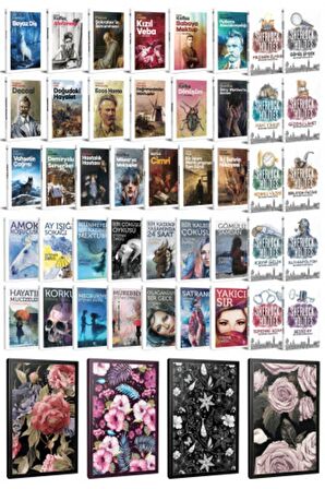 43 Dünya Klasiği Ve Çiçekli Çizgili Defter
Seti -1