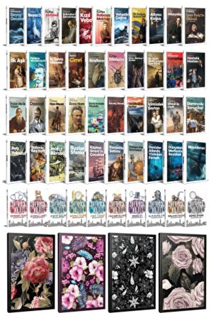 51 Dünya Klasiği Ve Çiçekli Çizgili Defter
Seti -1