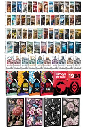 70 Dünya Klasiği Ve Çiçekli Çizgili Defter
Seti -1