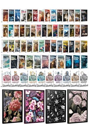 74 Dünya Klasiği Ve Çiçekli Çizgili Defter
Seti -1