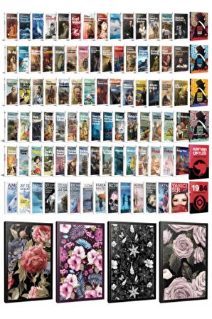 93 Dünya Klasiği Ve Çiçekli Çizgili Defter
Seti -1