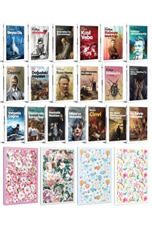 19 Dünya Klasiği Ve Çiçekli Çizgili Defter
Seti -2