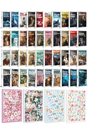 30 Dünya Klasiği Ve Çiçekli Çizgili Defter
Seti -2