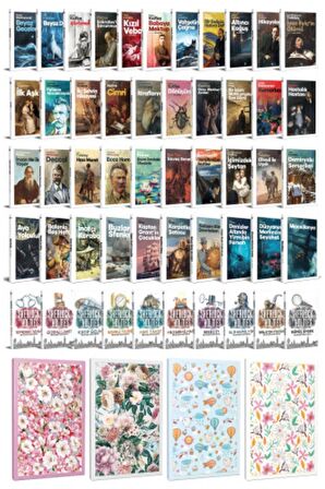 51 Dünya Klasiği Ve Çiçekli Çizgili Defter
Seti -2